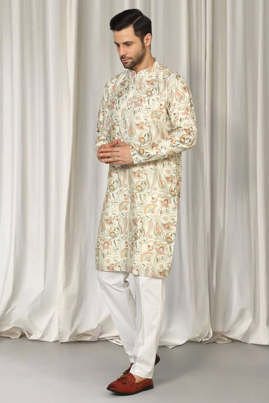 Phool Bahaar Embroidered Kurta With Back Elastic Pants