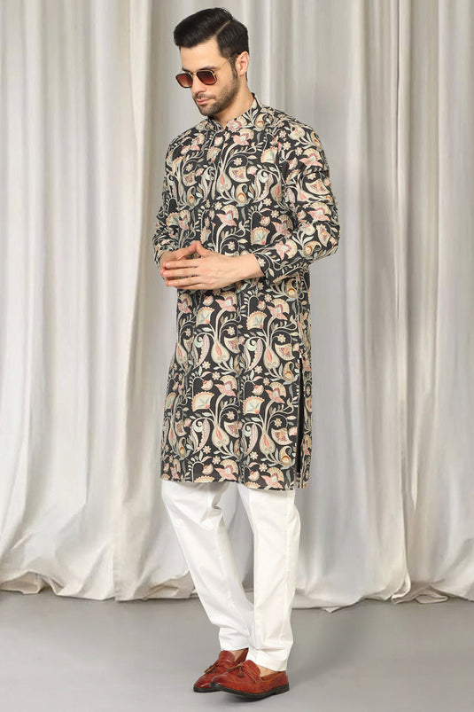 Phool Bahaar Embroidered Kurta With Back Elastic Pants