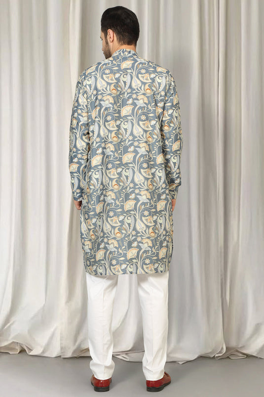 Phool Bahaar Embroidered Kurta With Back Elastic Pants