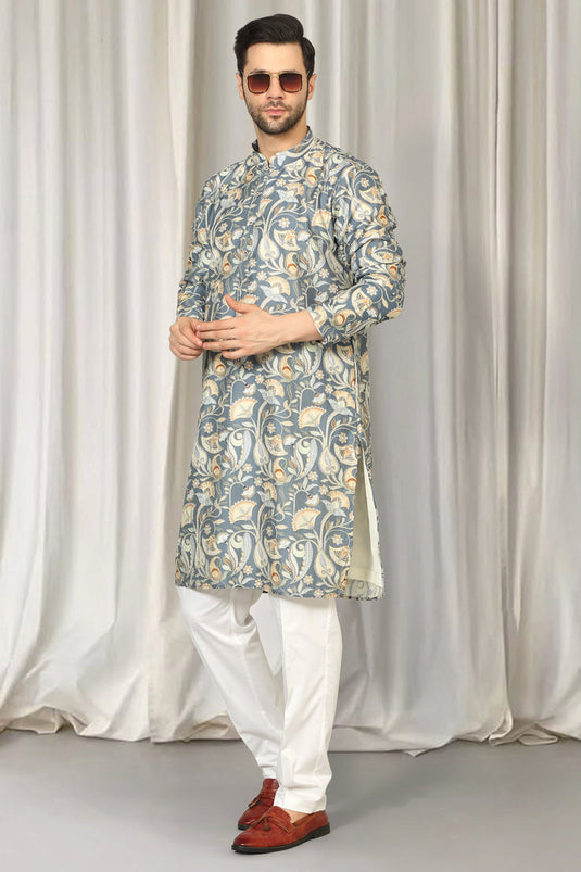 Phool Bahaar Embroidered Kurta With Back Elastic Pants