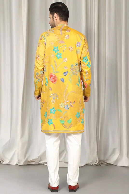 Phool Utsav Embroidered Kurta With Back Elastic Pants