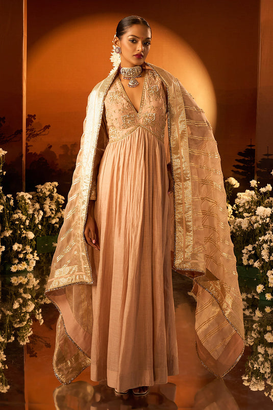 Pink Embroidered Anarkali Set