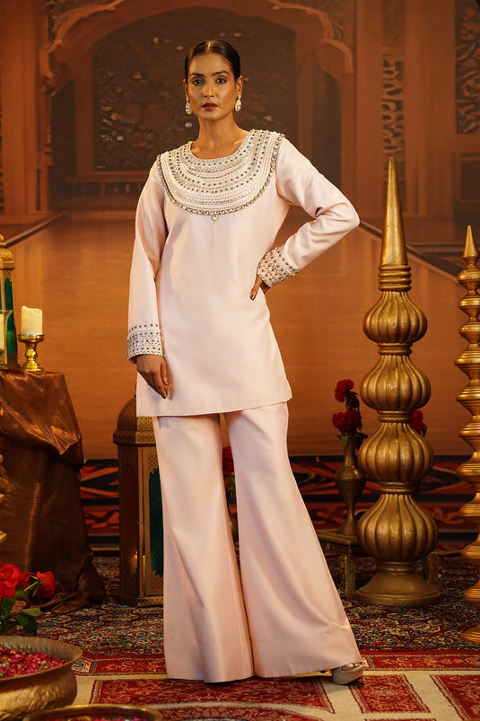 Pink Kasab Silk Suit Set