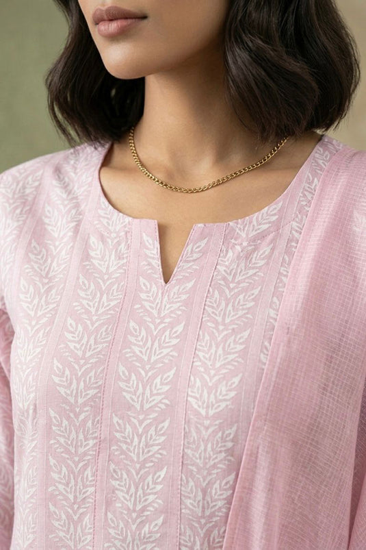 Pink pleated suit set