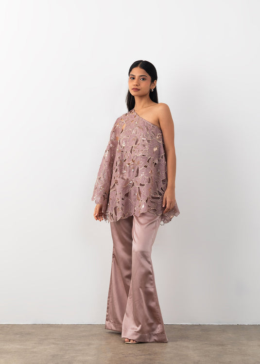 Cutwork One shoulder Coord