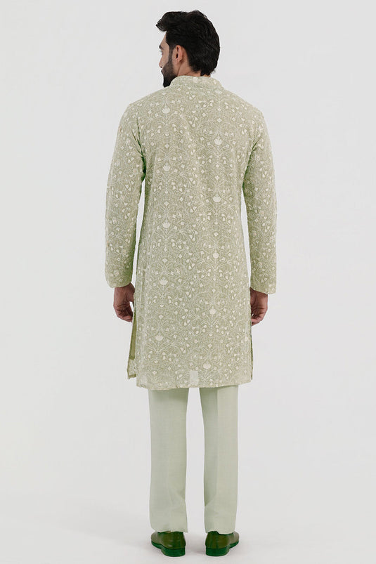 Pistachio Flora Kurta Set