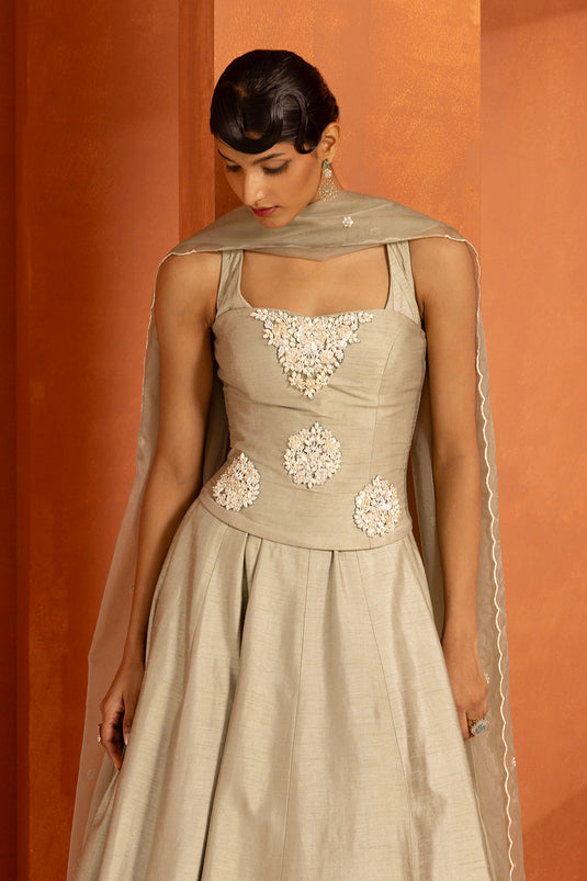 Powder Blue Corset Kalidar Set
