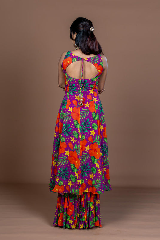 Purple Love Kurta Sharara set