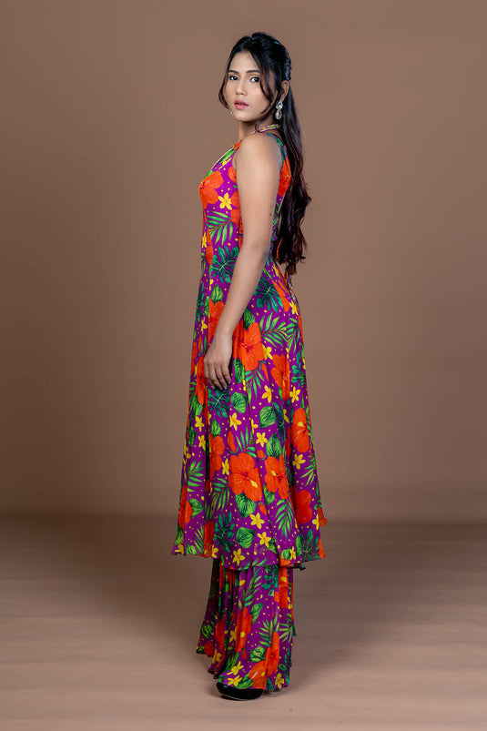 Purple Love Kurta Sharara set