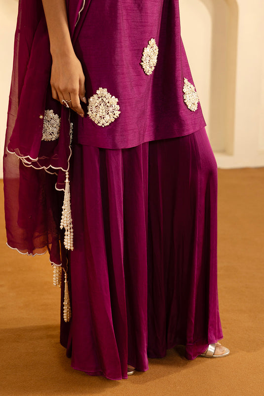 Purple Sharara Set