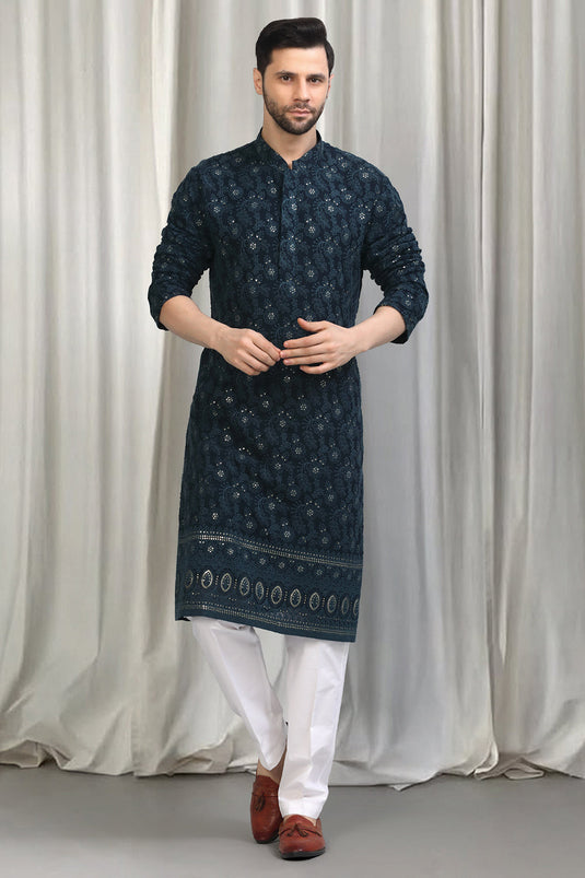 Pushpotsav Embroidered Kurta With Back Elastic Pants