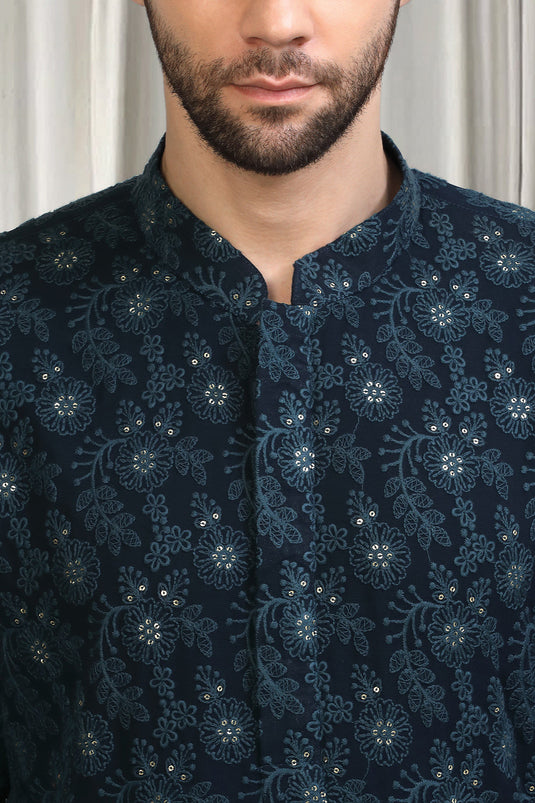 Pushpotsav Embroidered Kurta With Back Elastic Pants