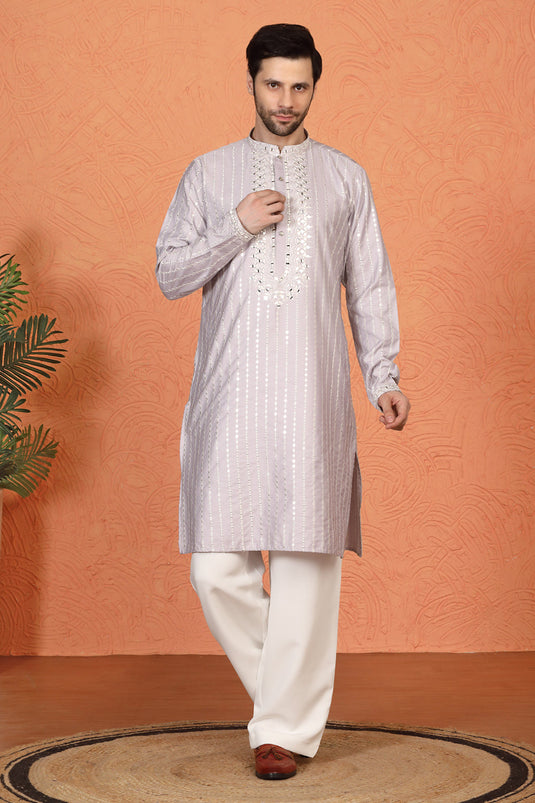 Raas Mirror  Embroidered Kurta with  Loose Fit Parallel  Pants And Dupatta