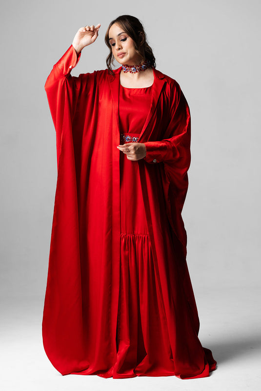Radiant Red Kaftan Dress
