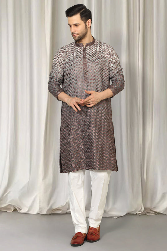 Rajmani Ombre  Embroidered Kurta Set