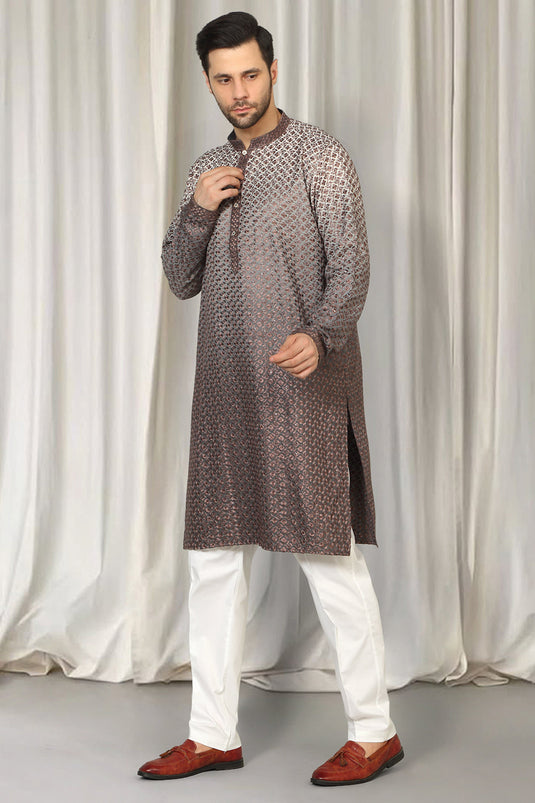 Rajmani Ombre  Embroidered Kurta Set