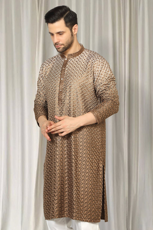 Rajmani Ombre  Embroidered Kurta Set