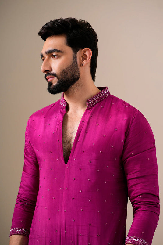 Rani Pink Ornate Kurta Set