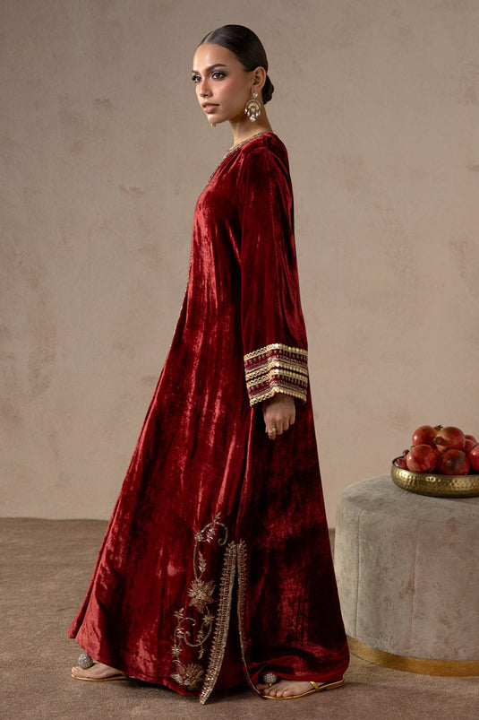 Red Ember Velvet Suit Set