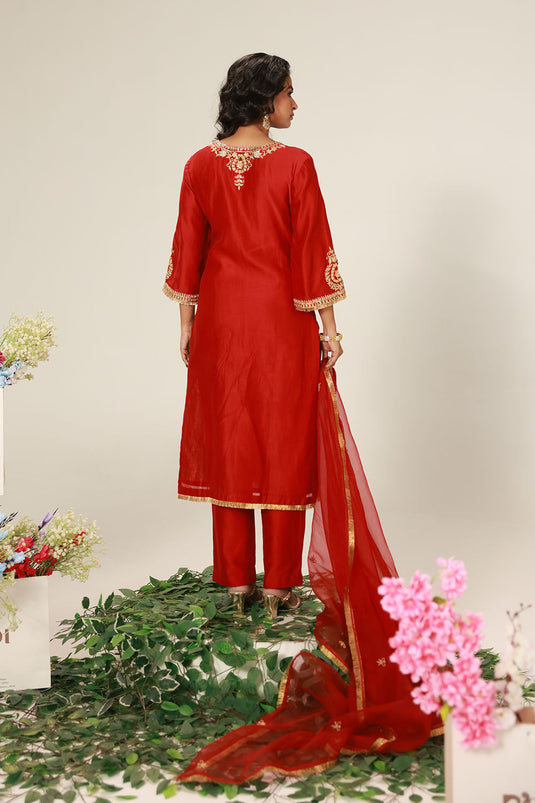 Red Kurta Set