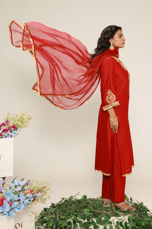 Red Kurta Set