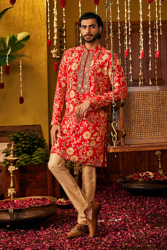 Red Kurta Set