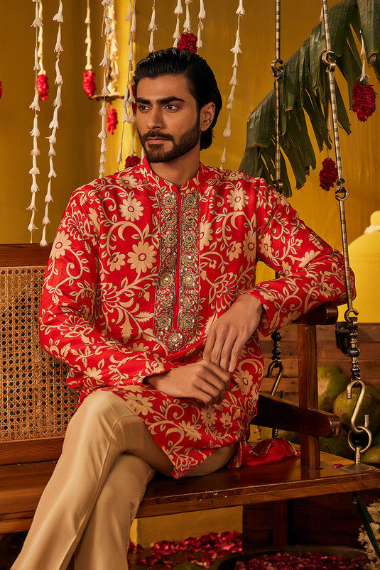 Red Kurta Set