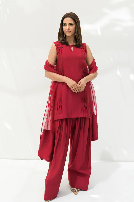 Red solid Farshi Salwar Set