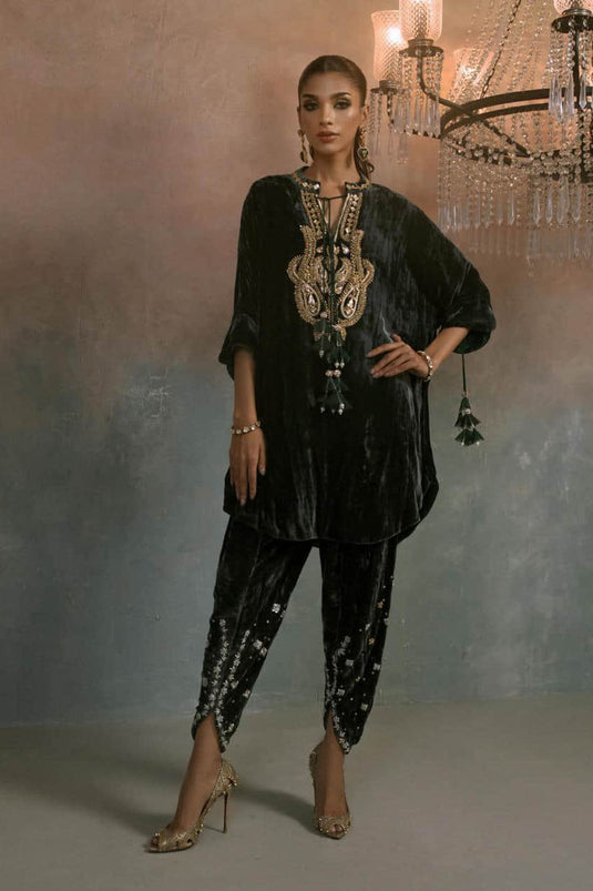 Regal Green Velvet Statement Co-ord