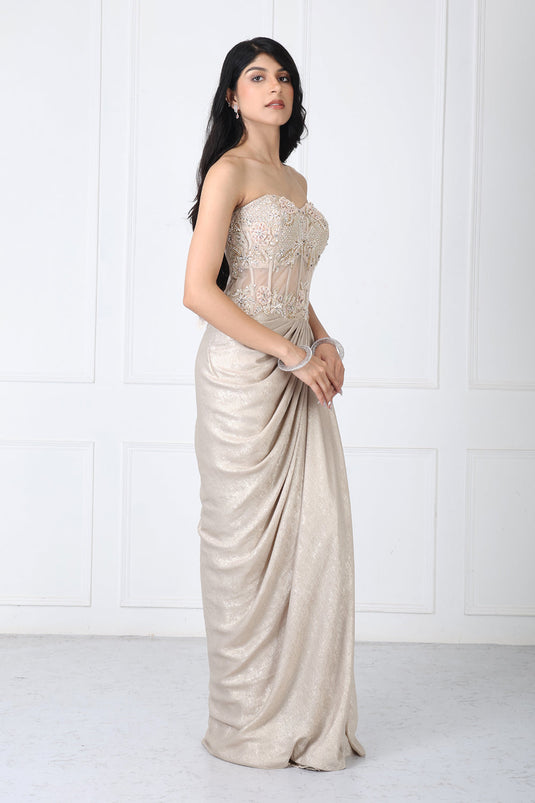 Royal Golden Embroidered Gown