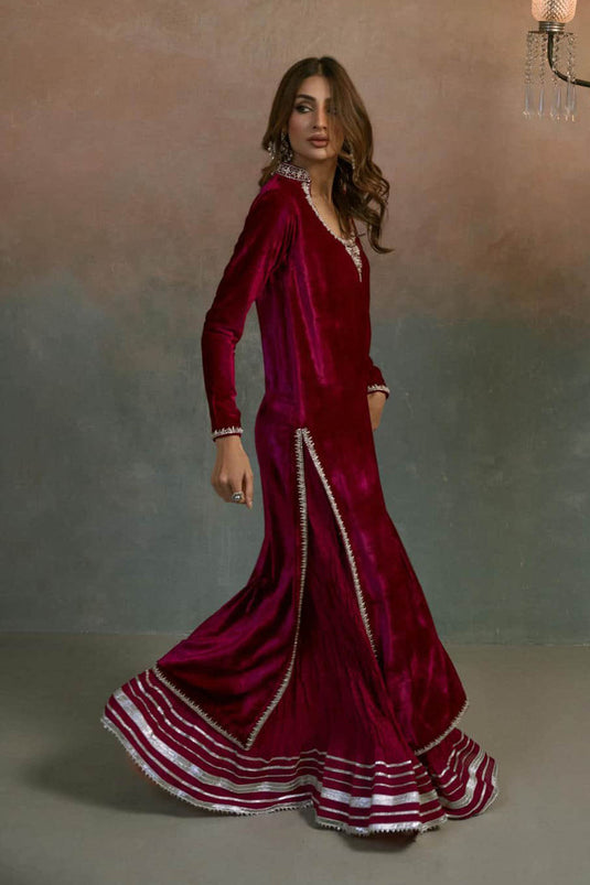 Ruby Velvet Luxe Suit Set