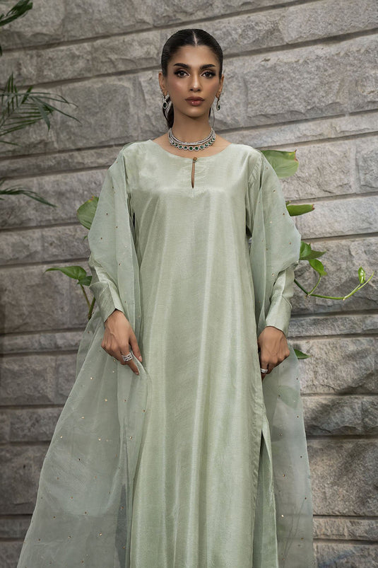 Sage Green Pure Silk Kurta Set