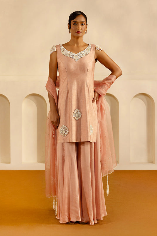 Salmon Sharara Set