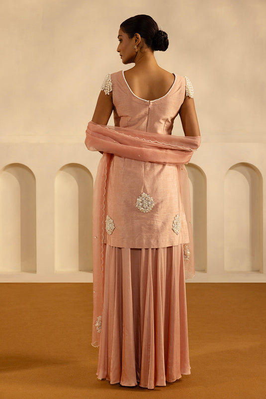 Salmon Sharara Set