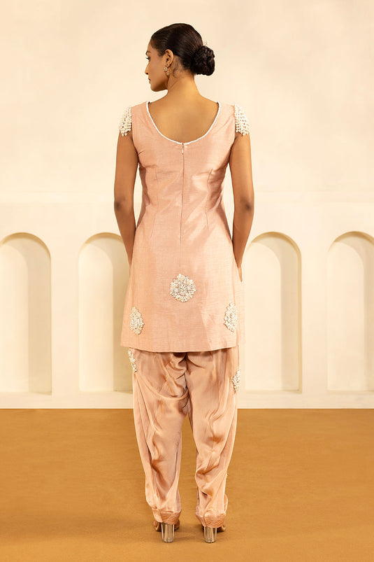 Salmon Short Kurta Set