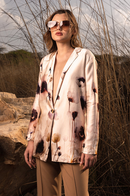Serene Garden Long Blazer