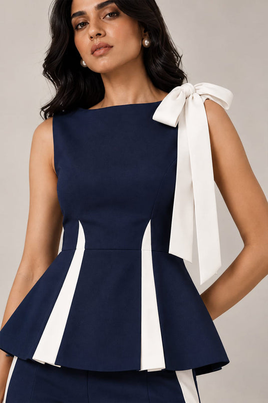 Future Cuts Navy Blue Arcelle Co-Ord Set