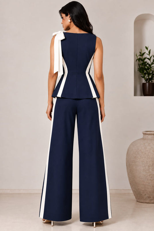 Future Cuts Navy Blue Arcelle Co-Ord Set
