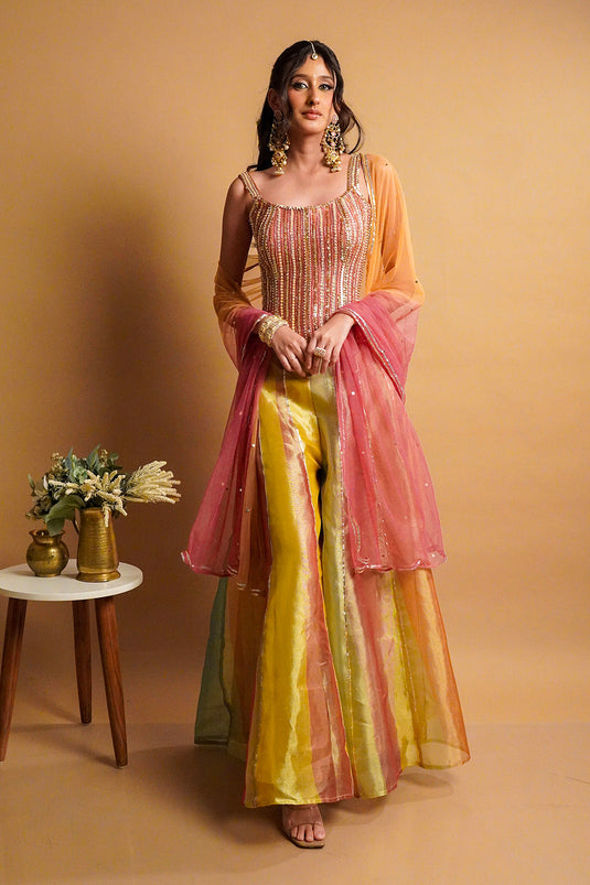 Solea Tissue Palazzo with Corset and Dupatta