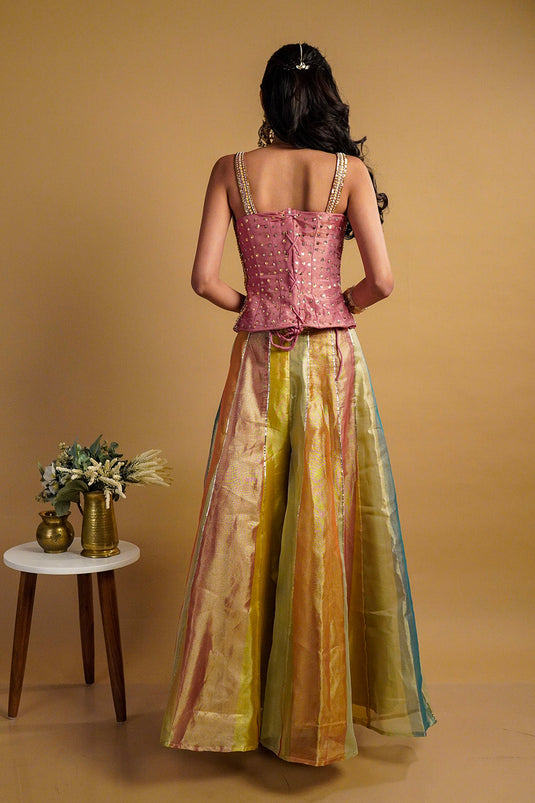 Solea Tissue Palazzo with Corset and Dupatta