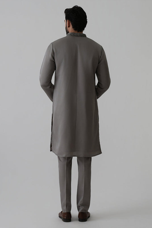 Steel Grey Opulence Kurta Set