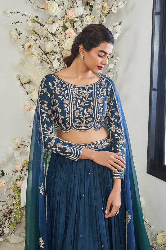 Teal Blue Lehenga