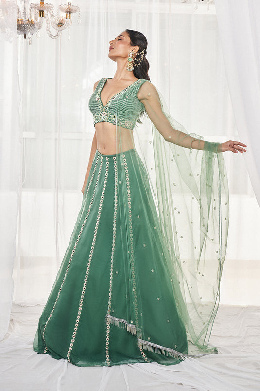 Teal Green Lehenga Set
