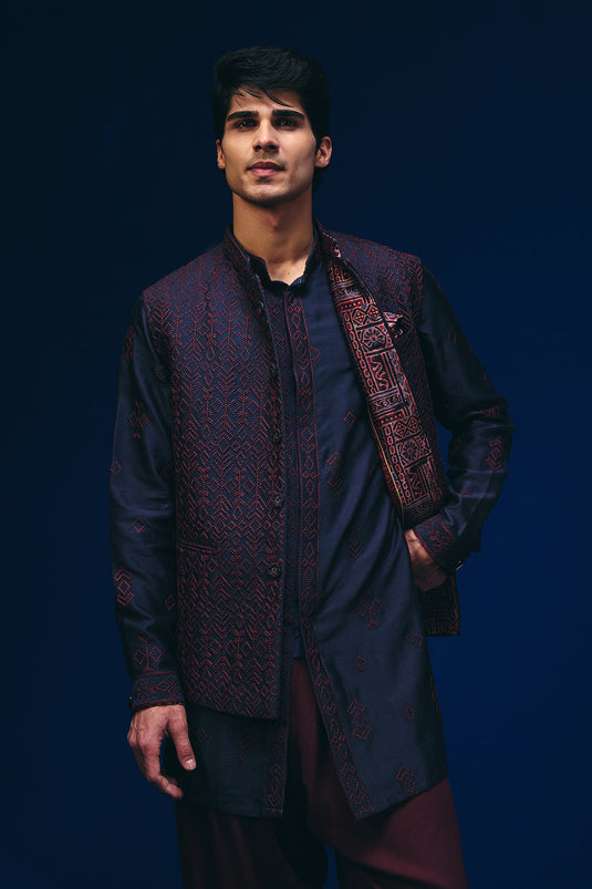 Tribal Knots Nehru Jacket Set