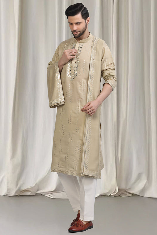 Tyohaar Mirror Embroidered Detail Kurta Set With Dupatta And Pants