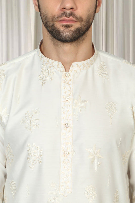 Upwan  Embroidered Kurta Back Elastic Pants