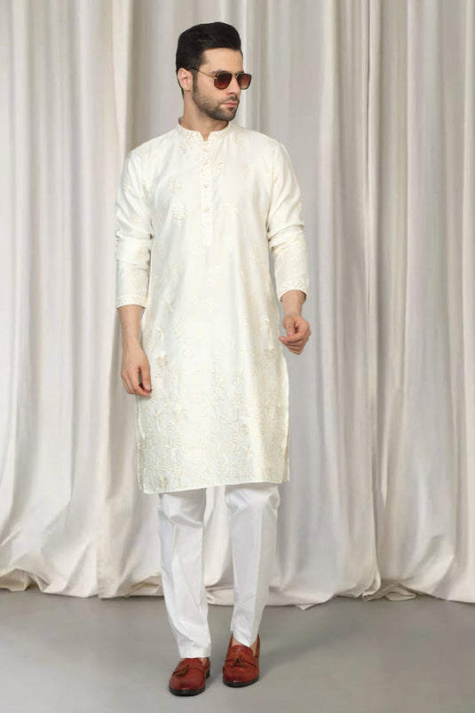 Upwan  Embroidered Kurta Back Elastic Pants