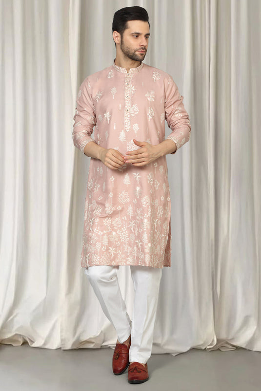 Upwan  Embroidered Kurta Back Elastic Pants