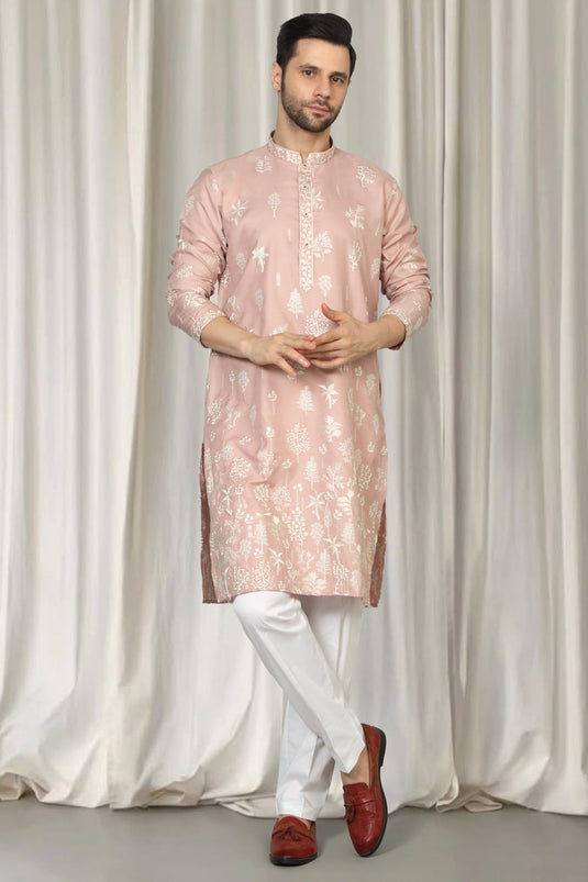 Upwan  Embroidered Kurta Back Elastic Pants
