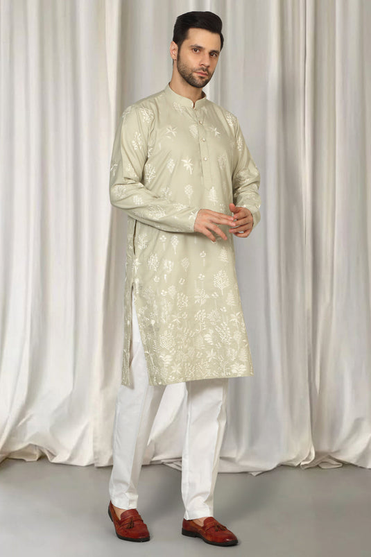 Upwan  Embroidered Kurta Back Elastic Pants